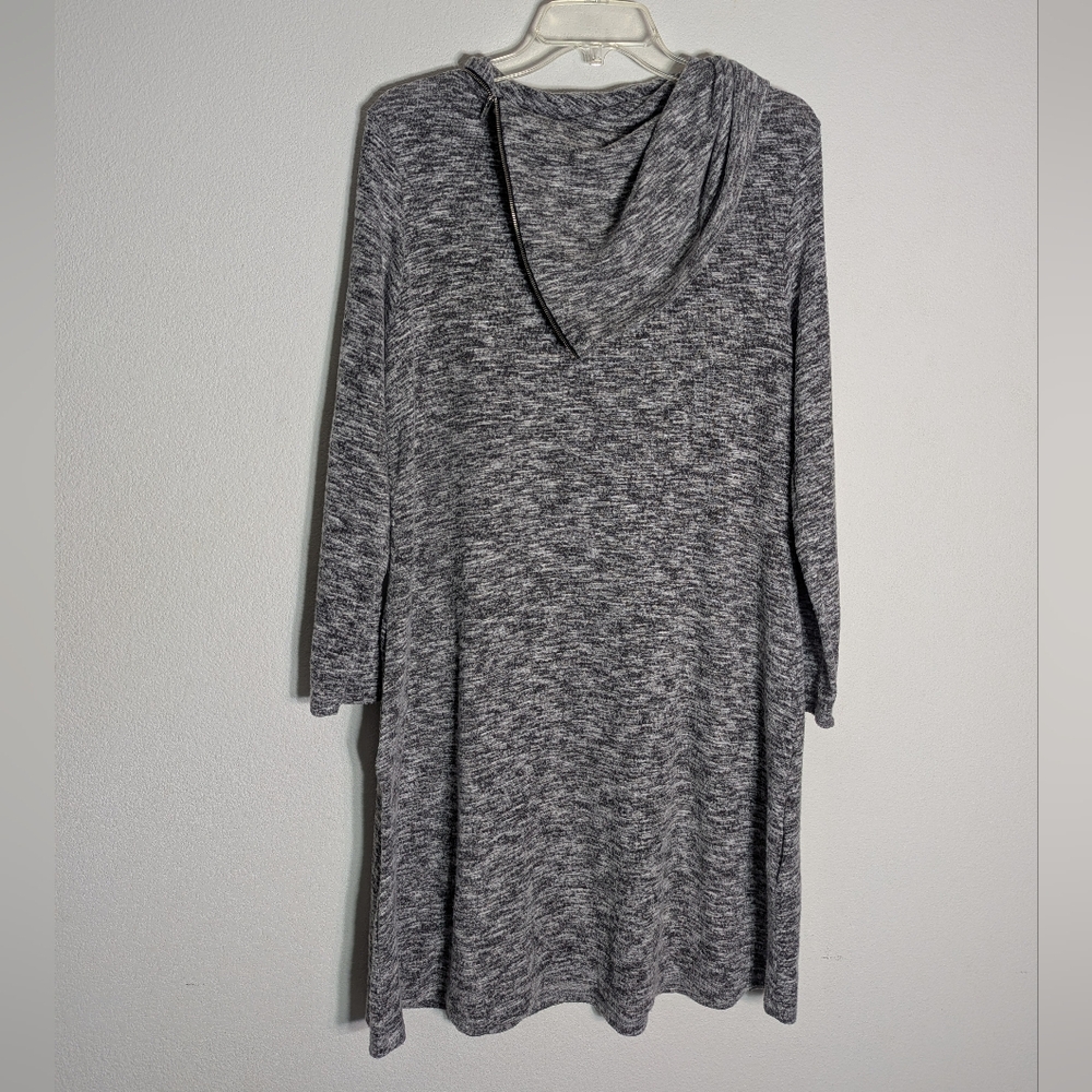 Soft Surroundings Womens Sweater Dress Softie Weekend Zipper Cowl Long Sleeve PL